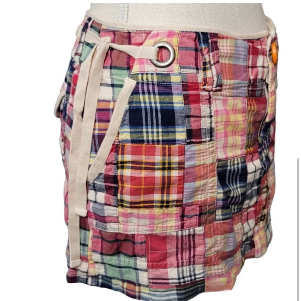 American Eagle Madras Patchwork Mini Skirt size 8